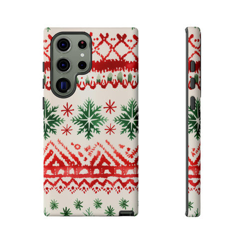 Watercolor Study of Christmas Patterns - Impact Resistant Phone Case Samsung Galaxy S23 Ultra Matte